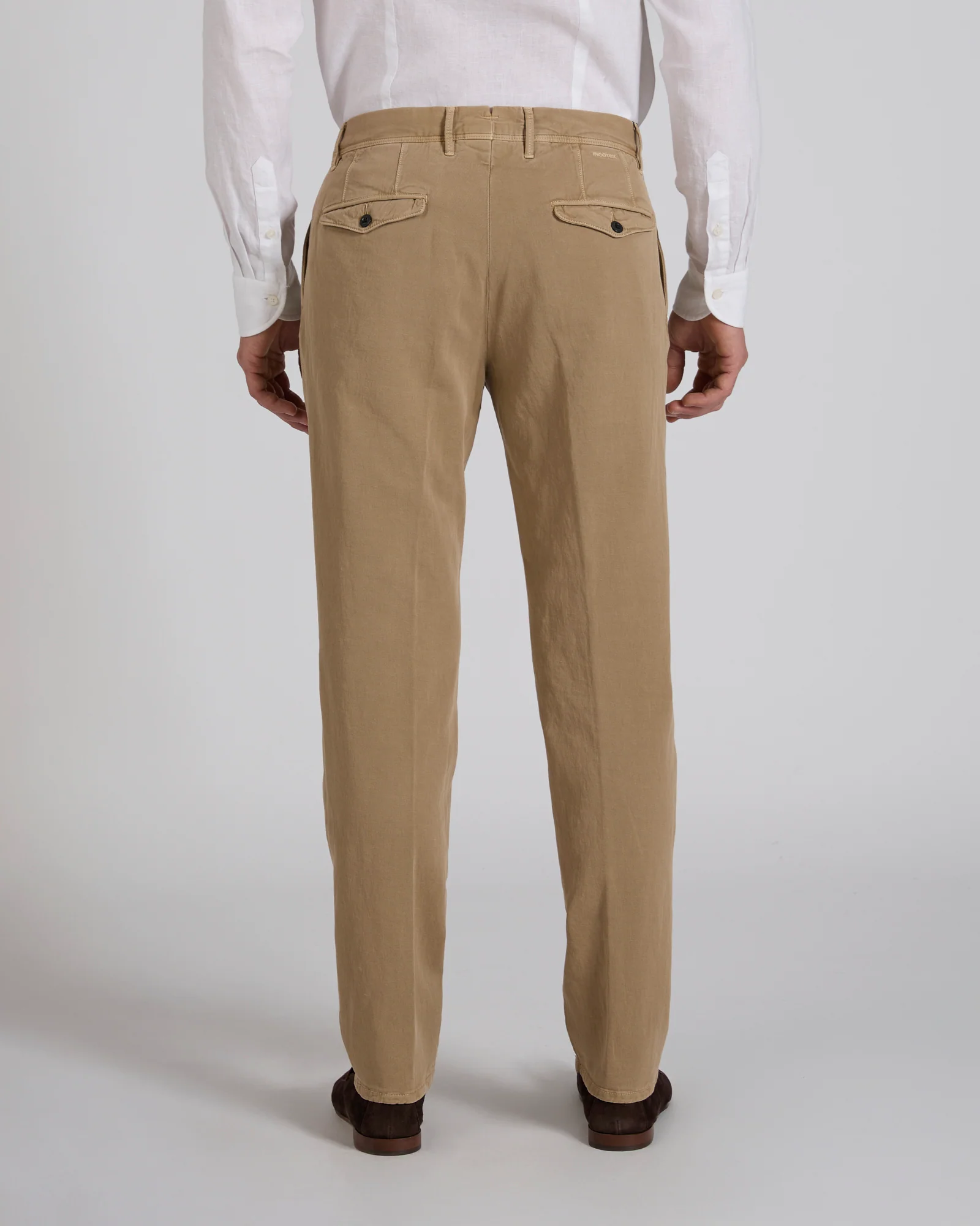 Tapered fit cotton trousers - Image 3
