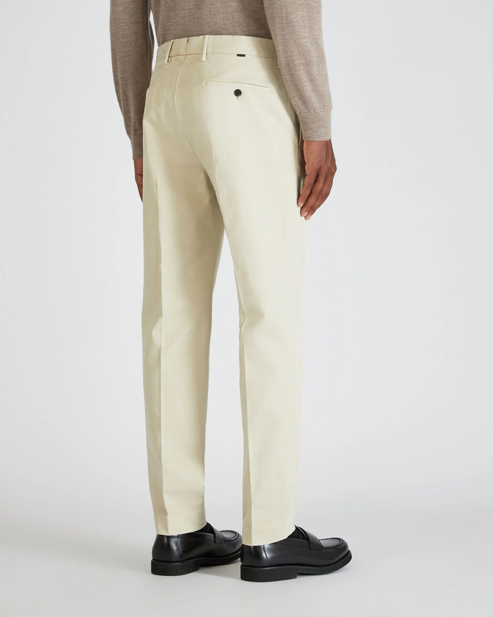 Tapered fit cotton trousers - Image 3