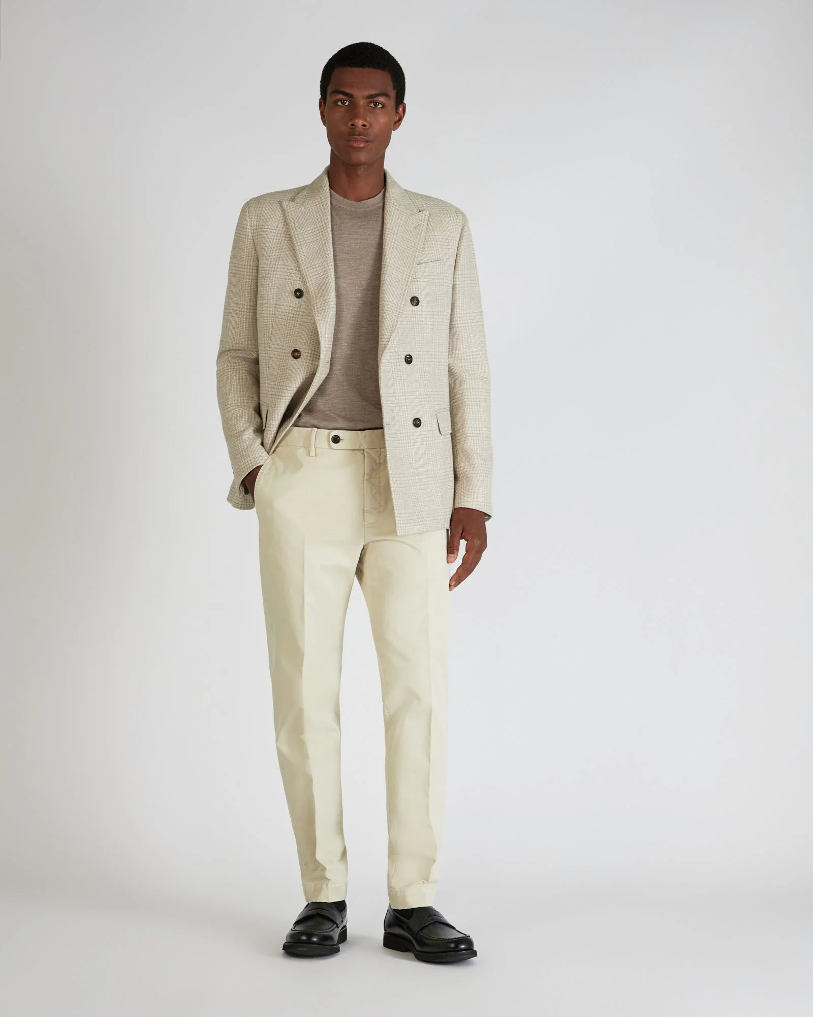 Tapered fit cotton trousers - Image 5