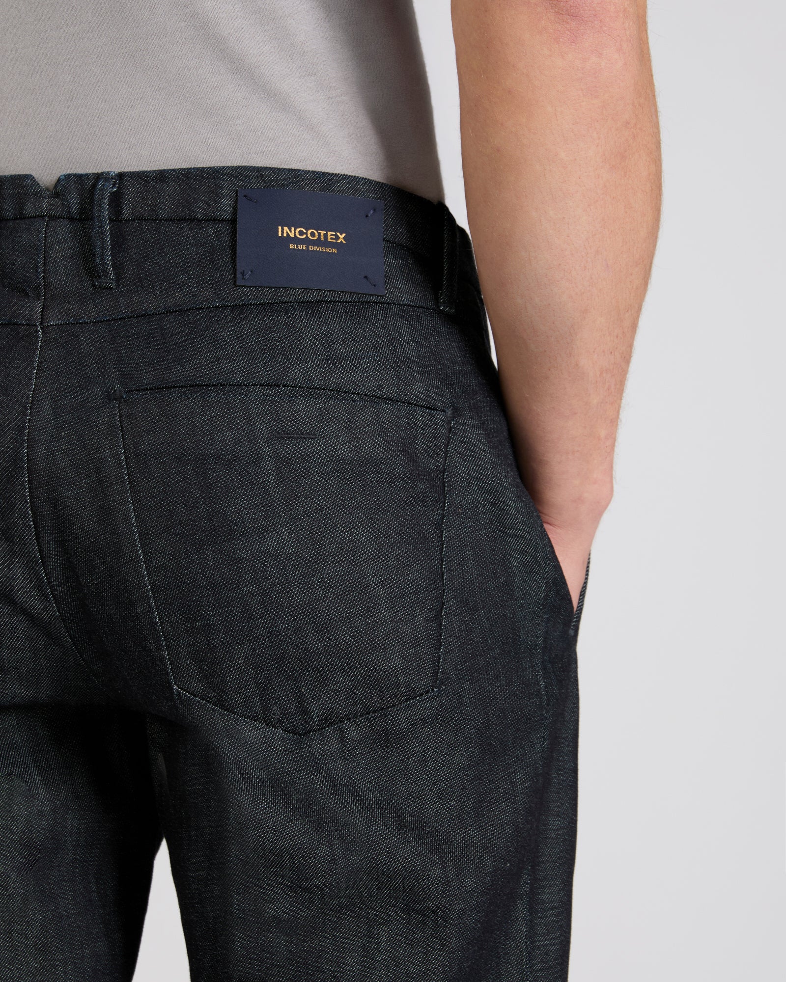 Tapered fit Japanese denim trousers - Image 4
