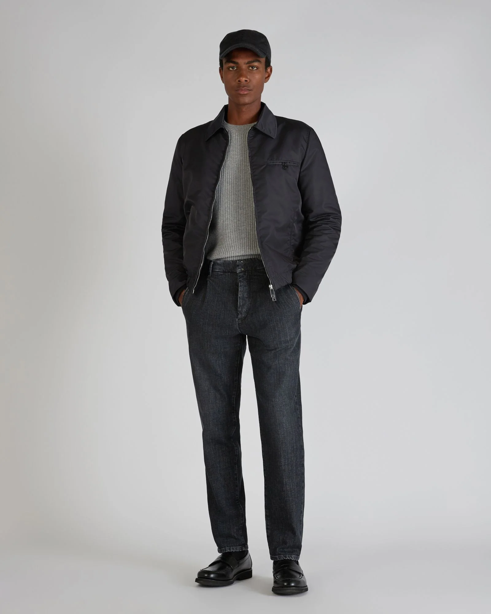 Tapered fit tailored trousers in cotton denim - Image 5