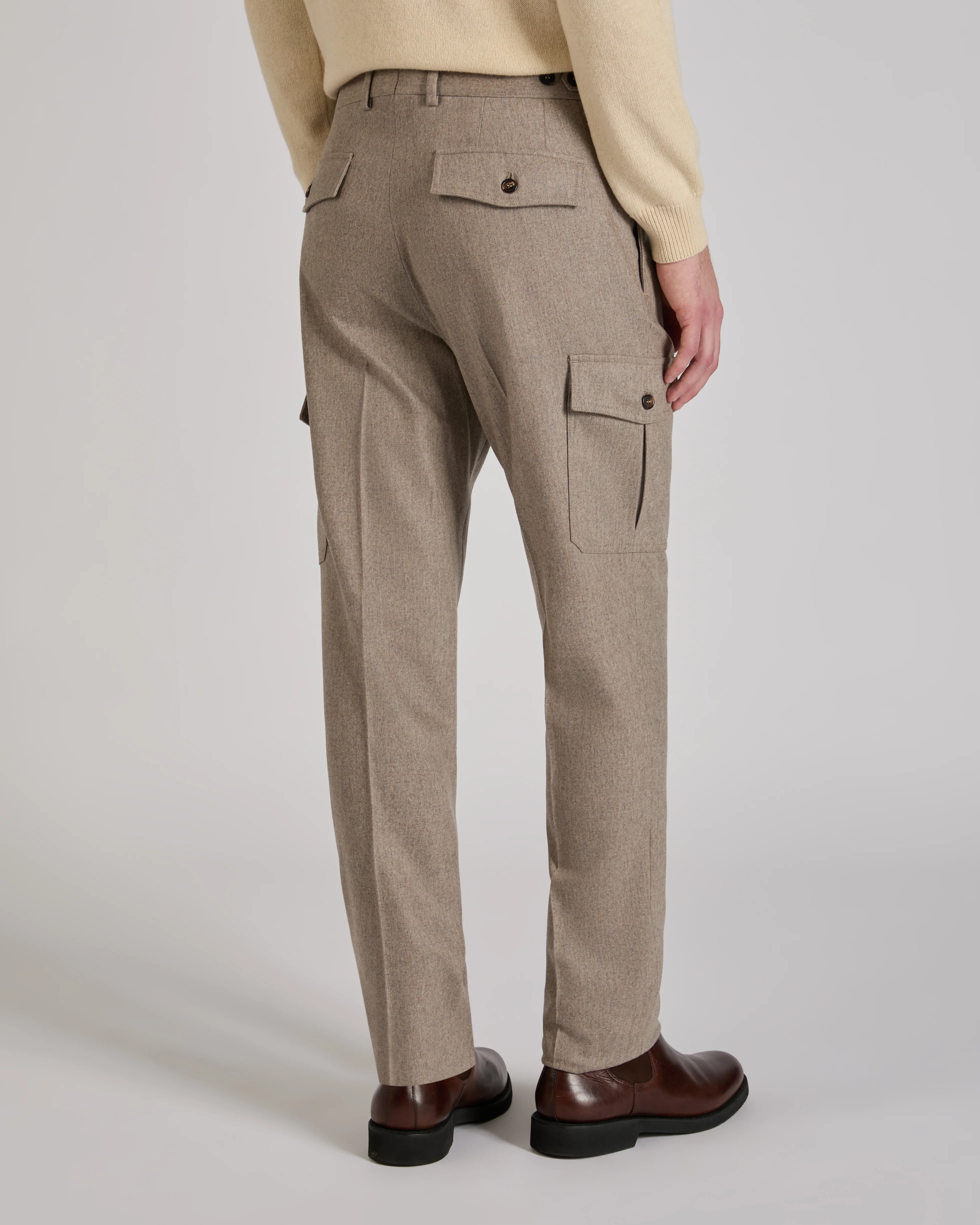 Tapered-fit wool blend trousers - Image 3