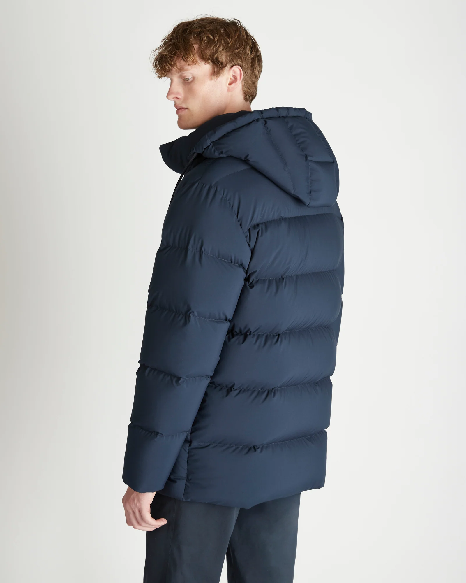 Technical fabric padded long down jacket - Image 3