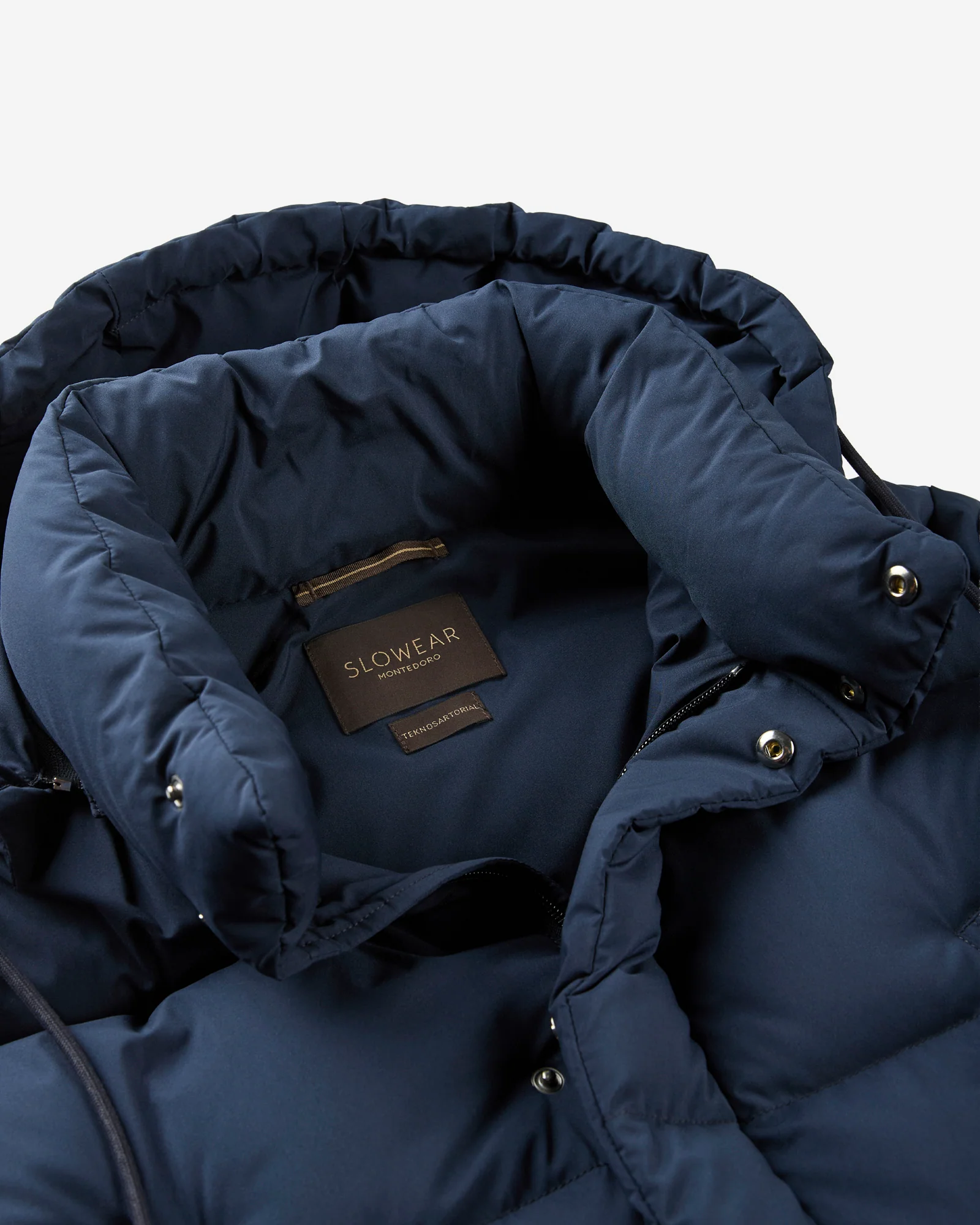 Technical fabric padded long down jacket - Image 6