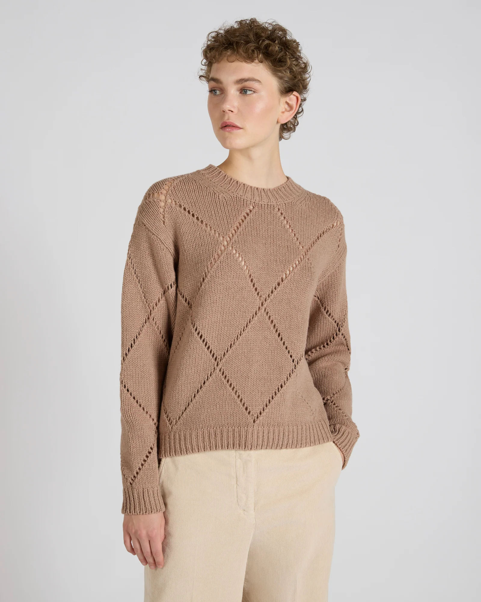 Wide fit crewneck sweater in wool and Alpaca - Image 2