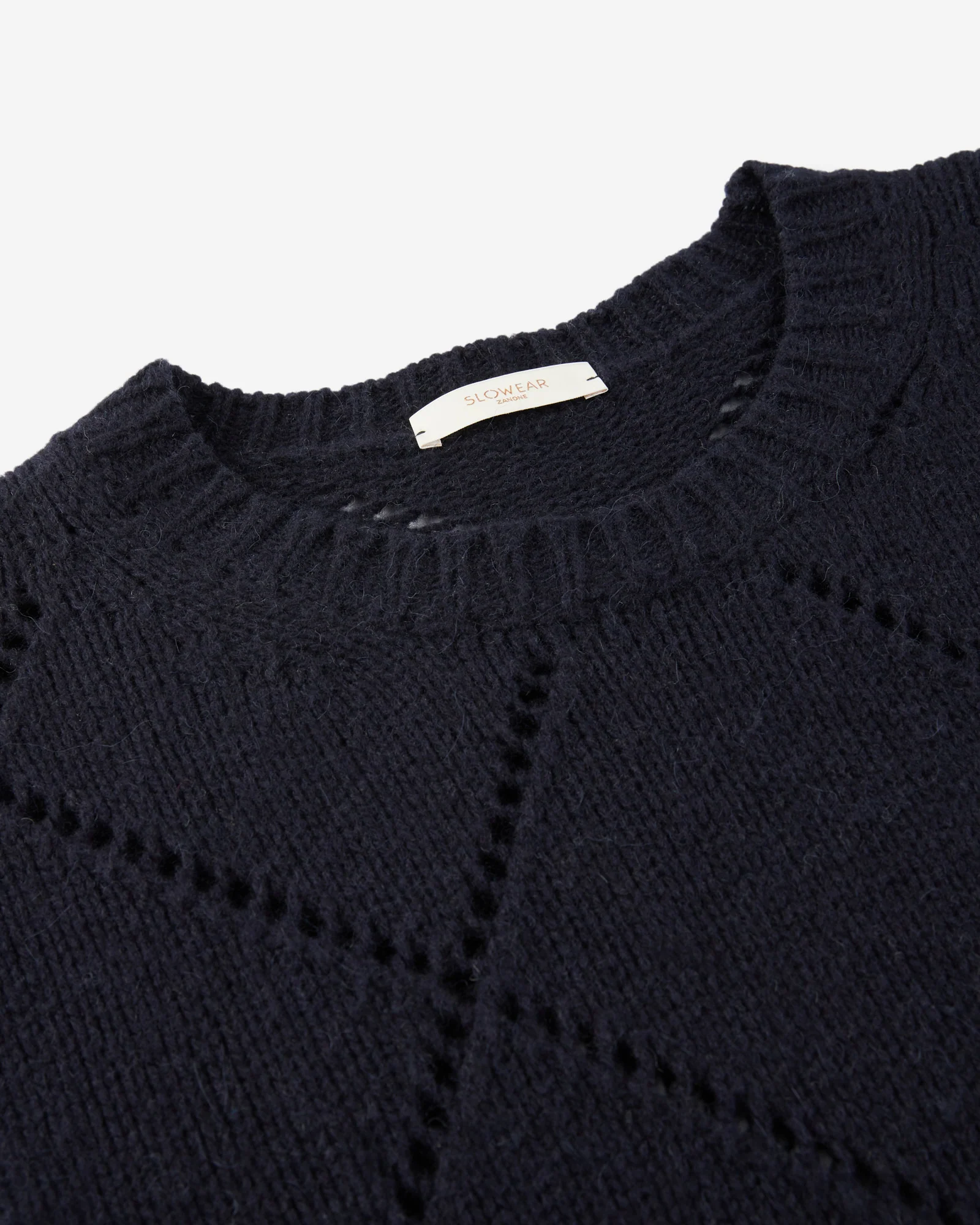 Wide fit crewneck sweater in wool and Alpaca - Image 6