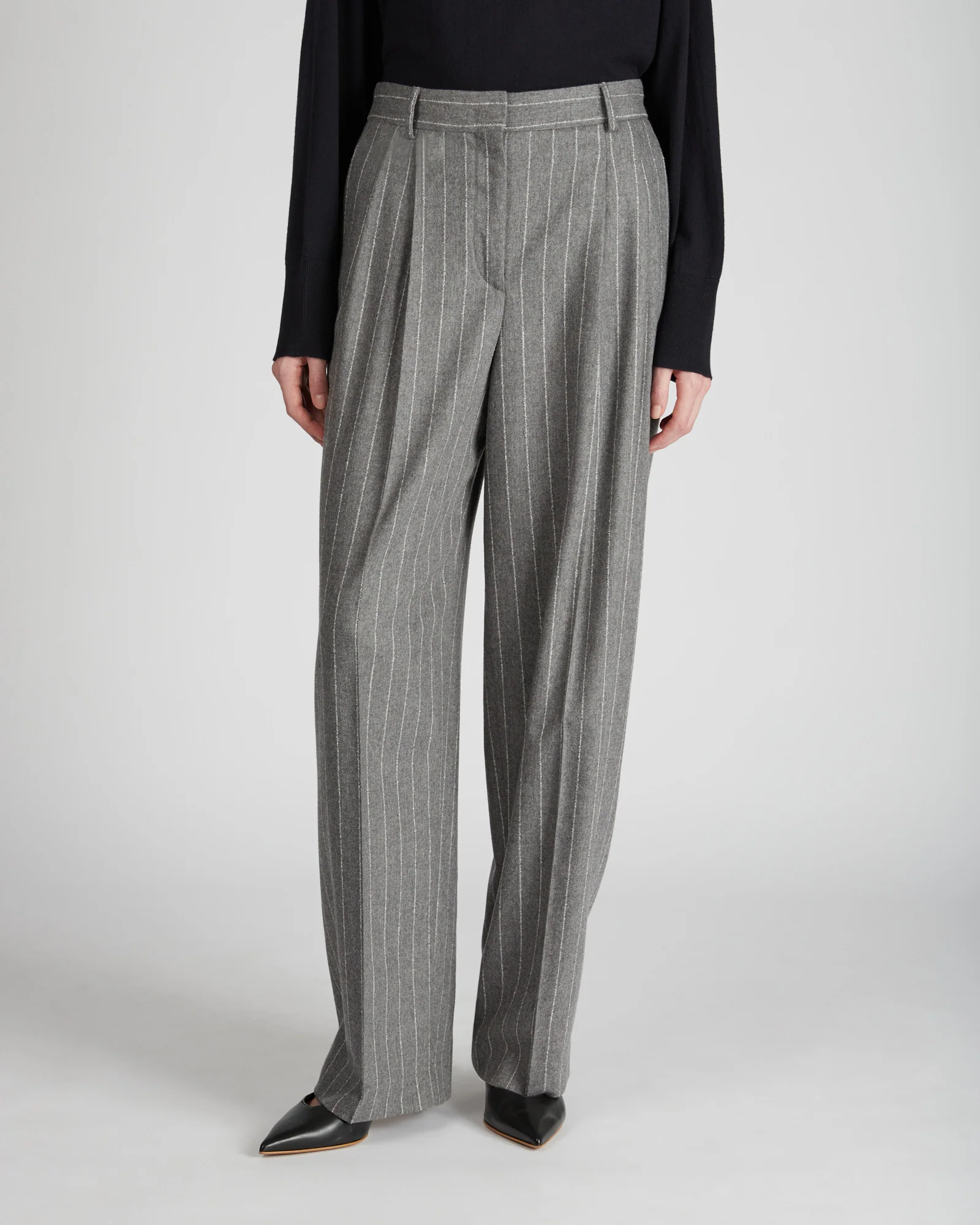 Wide fit flannel trousers - Image 2