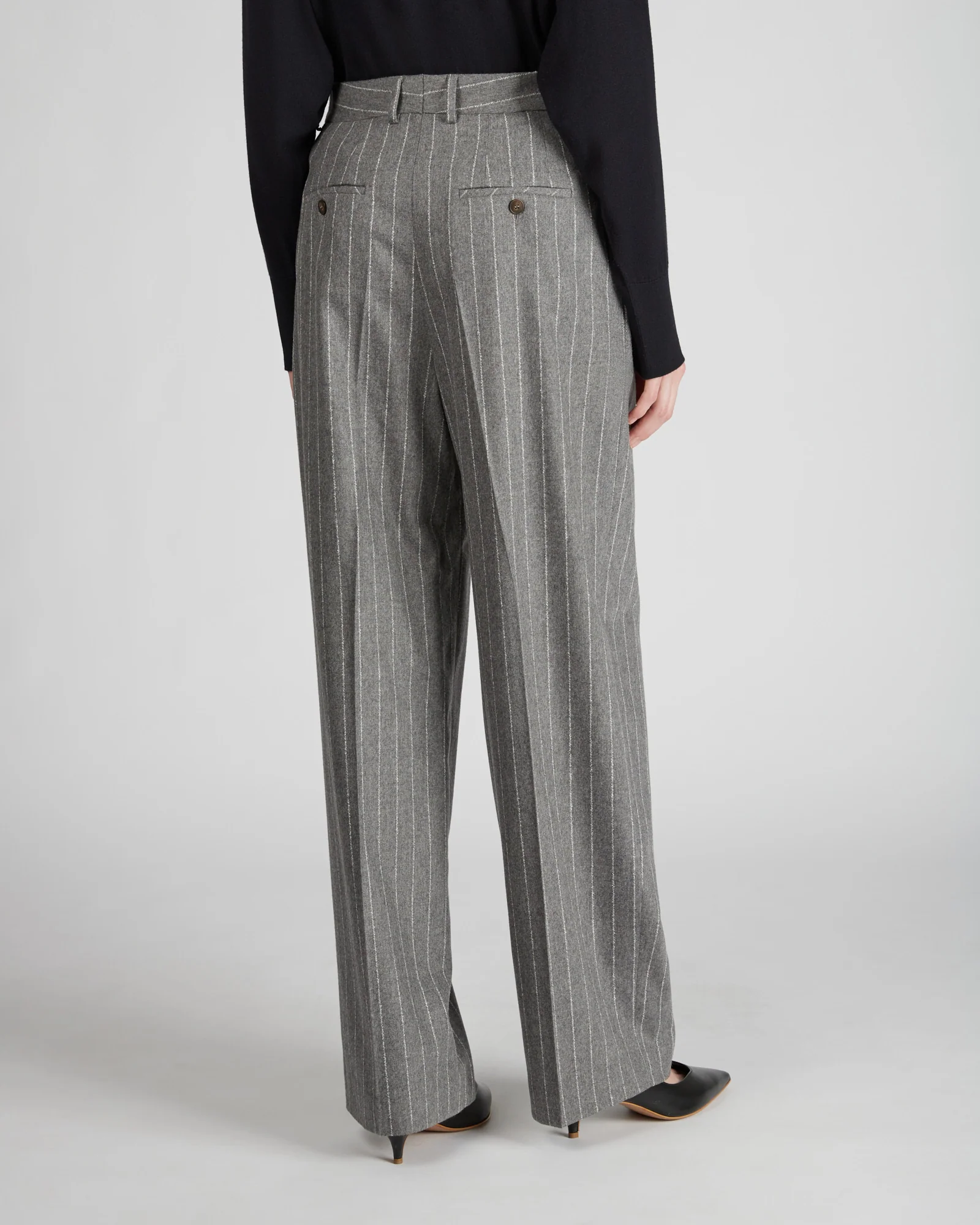 Wide fit flannel trousers - Image 3