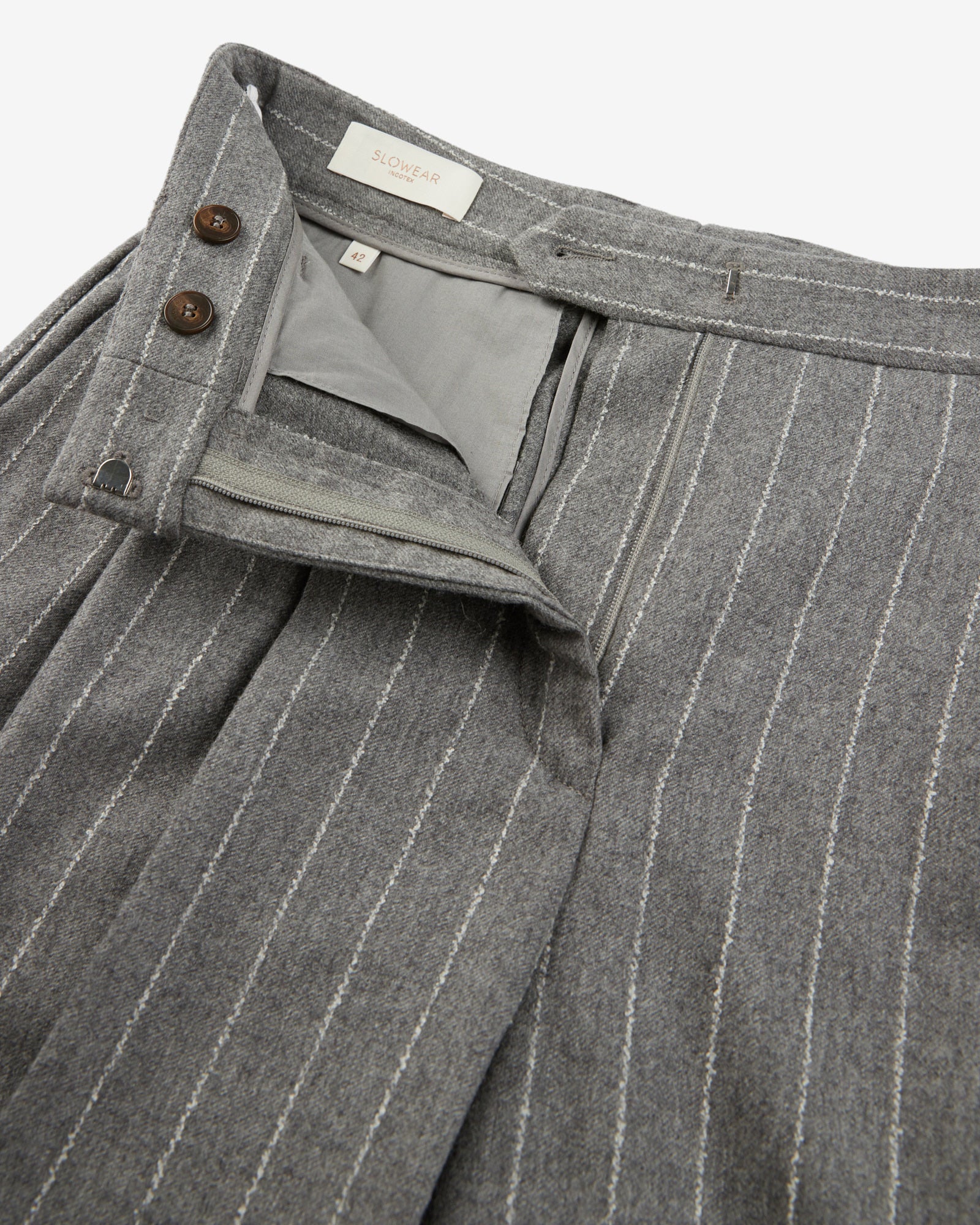 Wide fit flannel trousers - Image 6