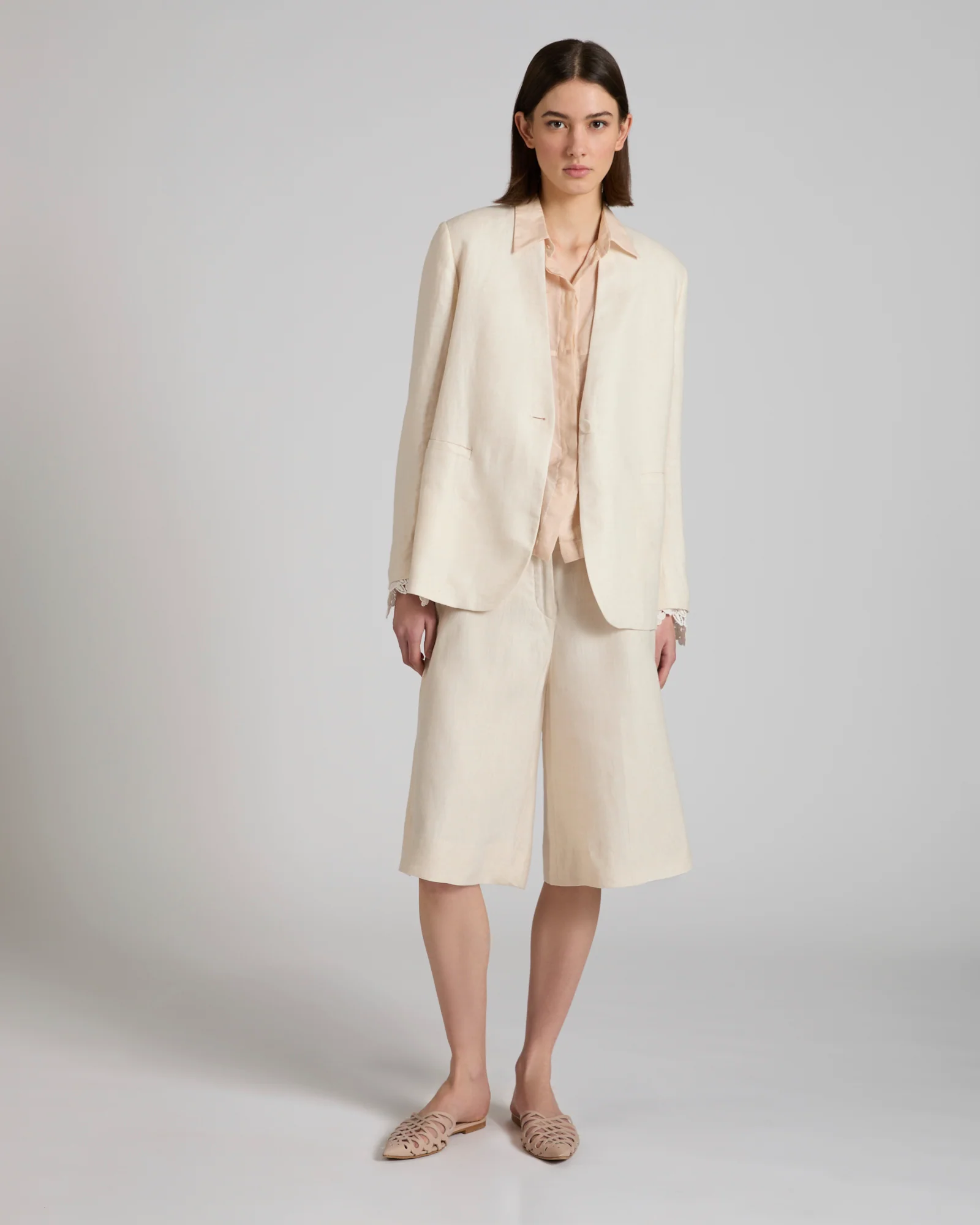 Wide fit shirt in silk and cotton muslin - Image 5