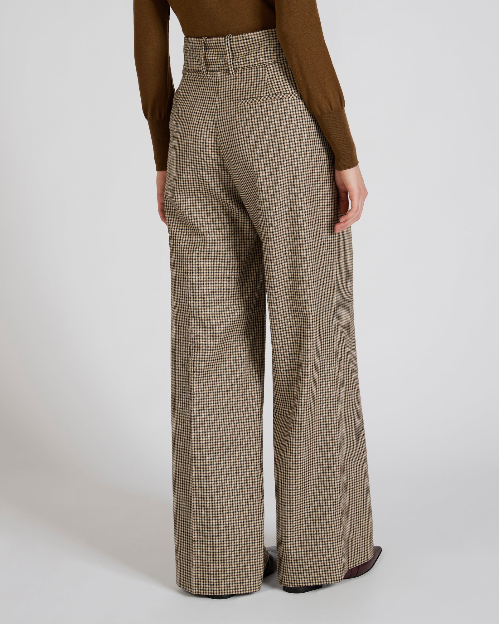 Wide fit trousers in wool twill - Image 3