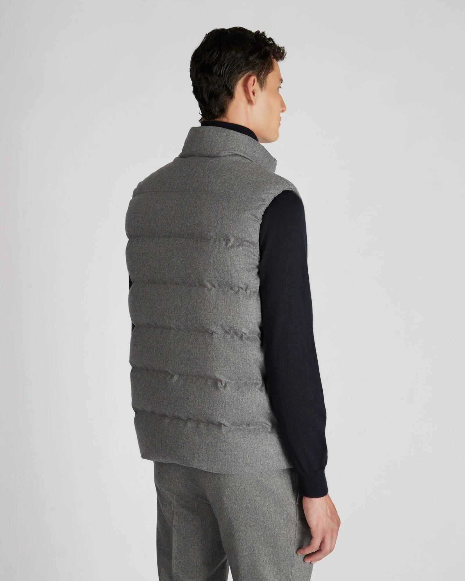 Wool and cashmere flannel padded gilet - Image 3