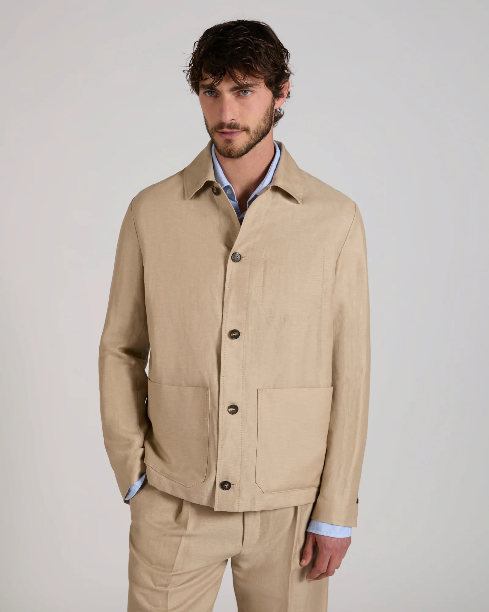 Wool and linen blouson jacket - Image 2